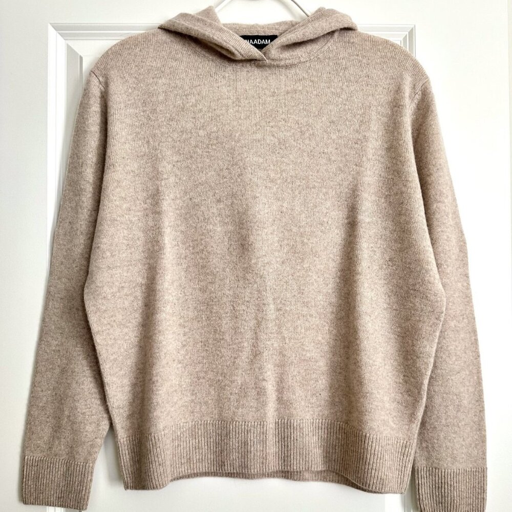 NAADAM Signature Cashmere Hoodie in Oatmeal Size S